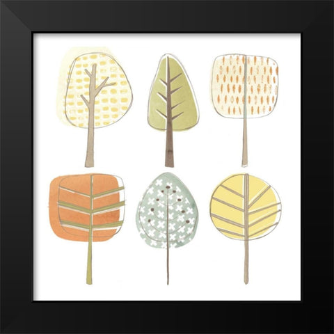 Pattern Grove I Black Modern Wood Framed Art Print by Vess, June Erica