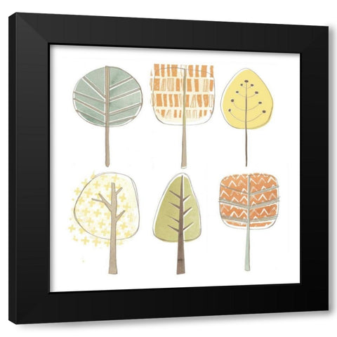 Pattern Grove II Black Modern Wood Framed Art Print with Double Matting by Vess, June Erica