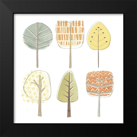 Pattern Grove II Black Modern Wood Framed Art Print by Vess, June Erica