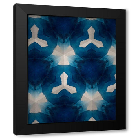 Sapphire Frost I Black Modern Wood Framed Art Print with Double Matting by Stramel, Renee W.