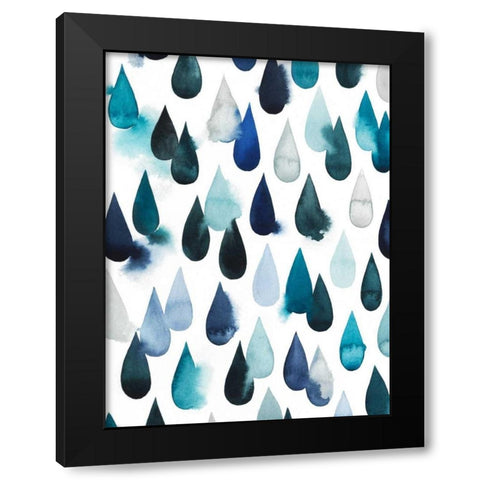 Water Drops I Black Modern Wood Framed Art Print by Popp, Grace
