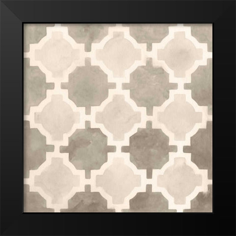 Neutral Watercolor Tile I Black Modern Wood Framed Art Print by Vess, June Erica