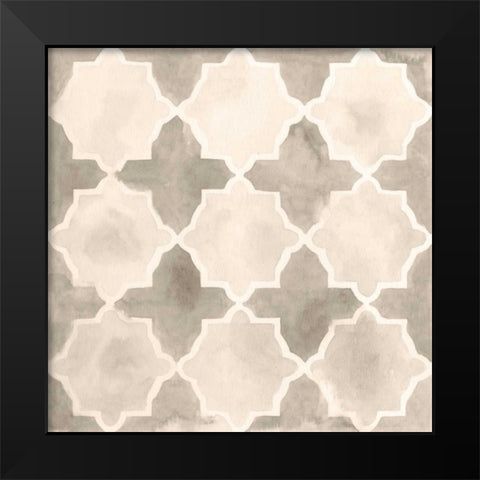 Neutral Watercolor Tile IV Black Modern Wood Framed Art Print by Vess, June Erica