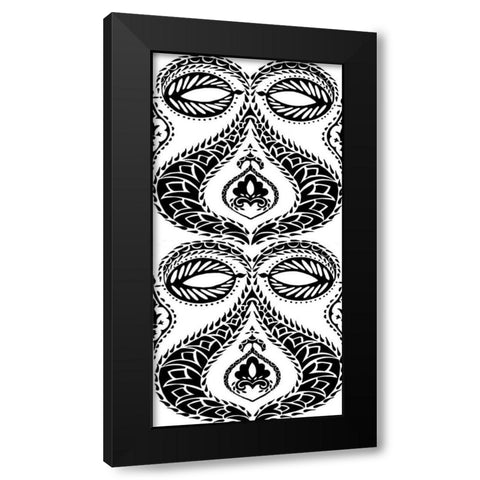 BandW Arabesque Panels I Black Modern Wood Framed Art Print with Double Matting by Zarris, Chariklia