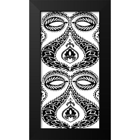 BandW Arabesque Panels I Black Modern Wood Framed Art Print by Zarris, Chariklia