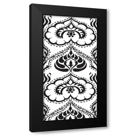 BandW Arabesque Panels II Black Modern Wood Framed Art Print with Double Matting by Zarris, Chariklia