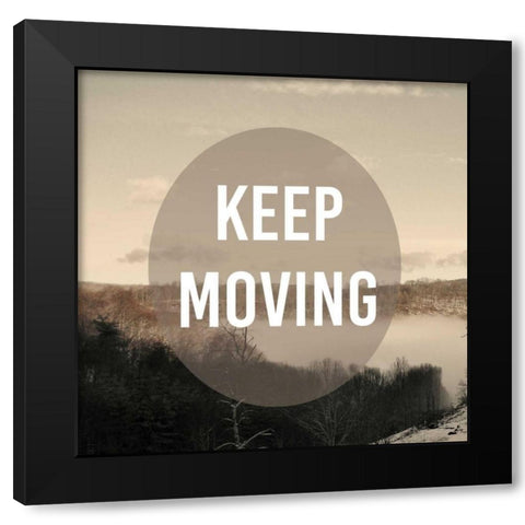Foggy Mountain Motivation II Black Modern Wood Framed Art Print by Studio W