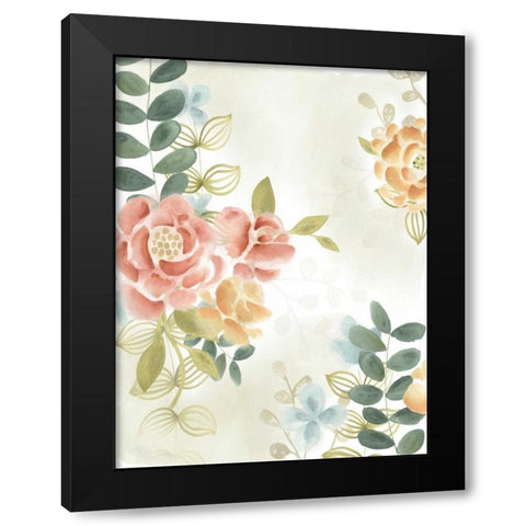 Soft Flower Collection I Black Modern Wood Framed Art Print with Double Matting by Vess, June Erica