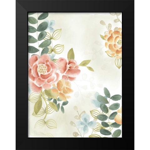 Soft Flower Collection I Black Modern Wood Framed Art Print by Vess, June Erica