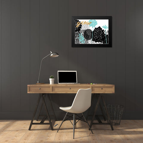 Lacy Garden I Black Modern Wood Framed Art Print by Studio W