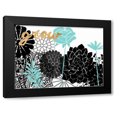 Lacy Garden I Black Modern Wood Framed Art Print with Double Matting by Studio W