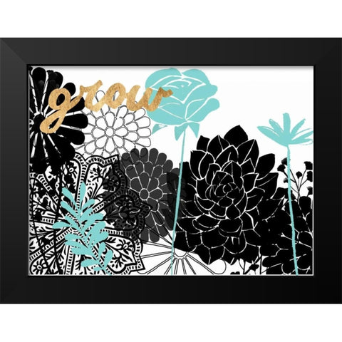 Lacy Garden I Black Modern Wood Framed Art Print by Studio W