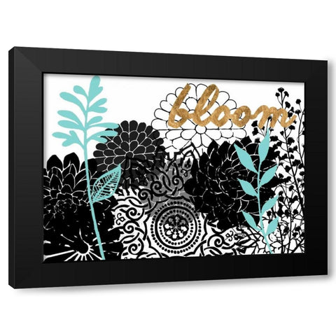 Lacy Garden II Black Modern Wood Framed Art Print with Double Matting by Studio W