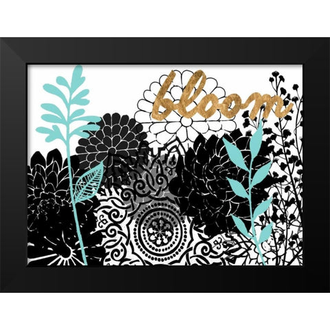 Lacy Garden II Black Modern Wood Framed Art Print by Studio W