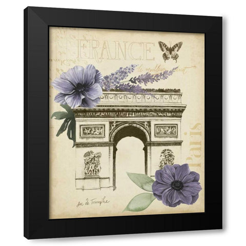 Paris Ephemera I Black Modern Wood Framed Art Print by Popp, Grace