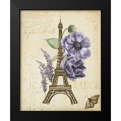 Paris Ephemera II Black Modern Wood Framed Art Print by Popp, Grace