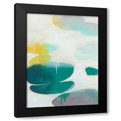 Stacking Stones II Black Modern Wood Framed Art Print by Vess, June Erica