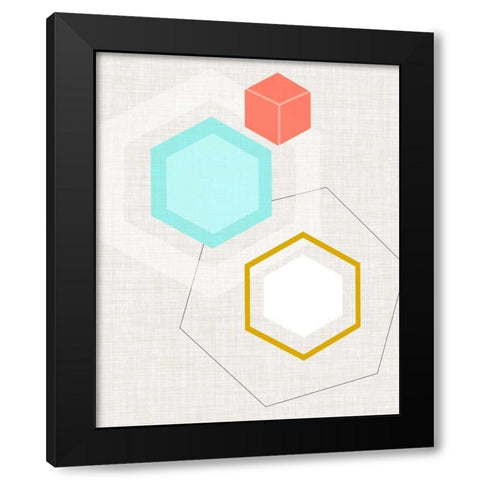 Mod Geometry I Black Modern Wood Framed Art Print by Fagalde, Jarman