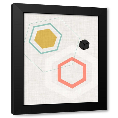 Mod Geometry II Black Modern Wood Framed Art Print with Double Matting by Fagalde, Jarman
