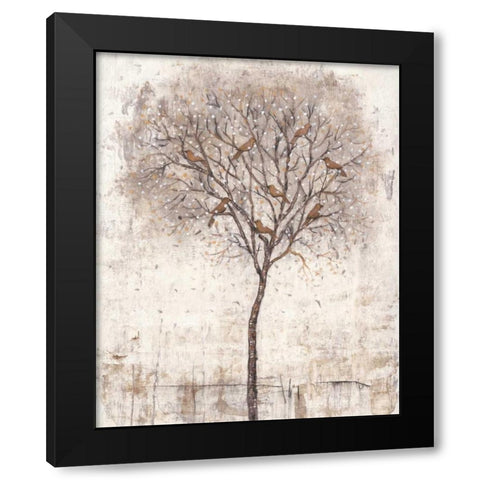 Tree of Birds I Black Modern Wood Framed Art Print with Double Matting by OToole, Tim