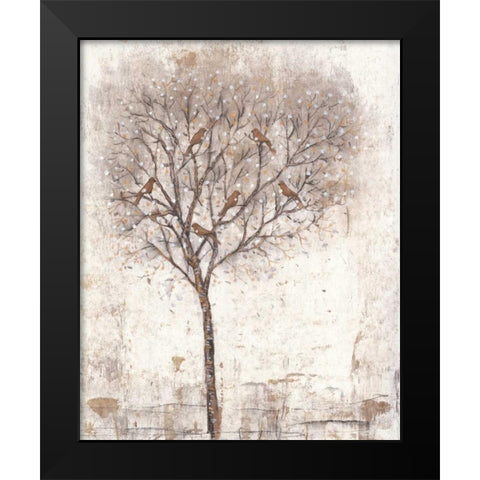 Tree of Birds II Black Modern Wood Framed Art Print by OToole, Tim