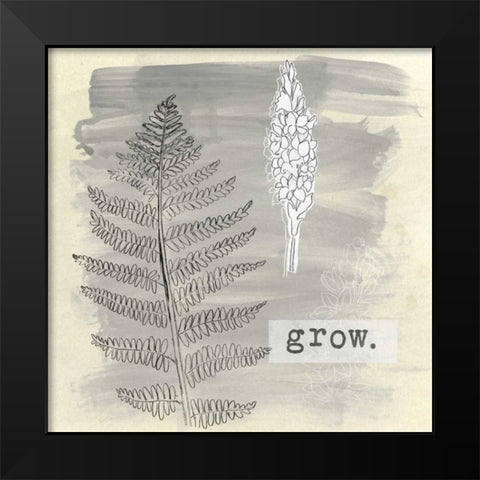 Garden Scrapbook I Black Modern Wood Framed Art Print by Vess, June Erica