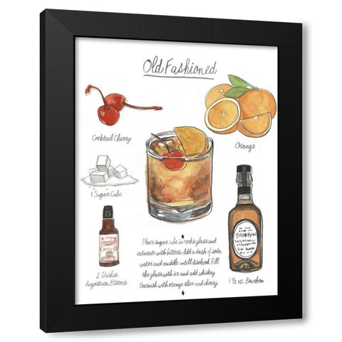 Classic Cocktail - Old Fashioned Black Modern Wood Framed Art Print by McCavitt, Naomi