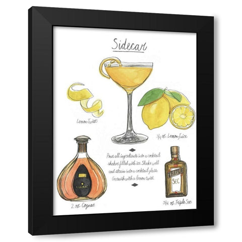 Classic Cocktail - Sidecar Black Modern Wood Framed Art Print by McCavitt, Naomi
