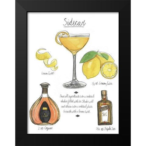 Classic Cocktail - Sidecar Black Modern Wood Framed Art Print by McCavitt, Naomi