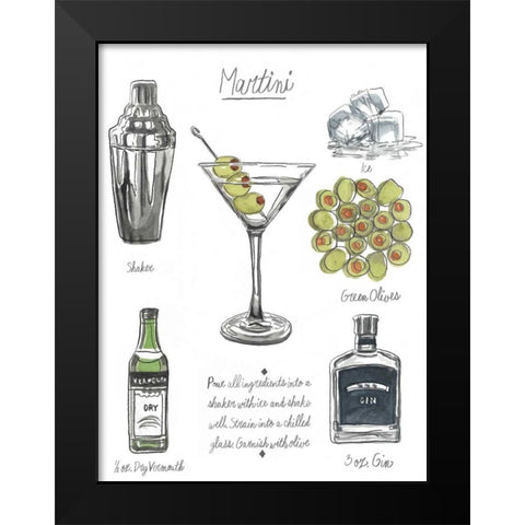 Classic Cocktail - Martini Black Modern Wood Framed Art Print by McCavitt, Naomi