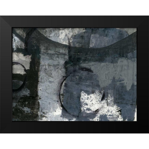Shades of Grey V Black Modern Wood Framed Art Print by Ray, Elena