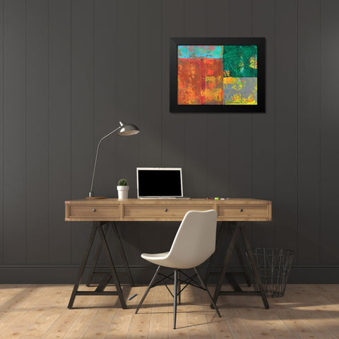 Colorful Leaf Imprint I Black Modern Wood Framed Art Print by Ray, Elena