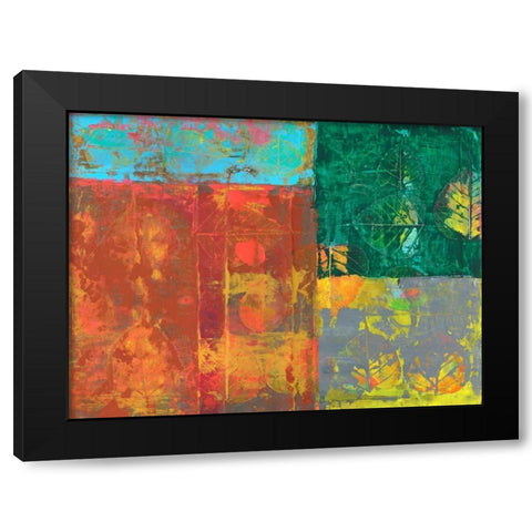 Colorful Leaf Imprint I Black Modern Wood Framed Art Print by Ray, Elena