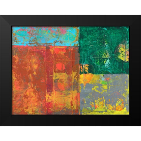 Colorful Leaf Imprint I Black Modern Wood Framed Art Print by Ray, Elena