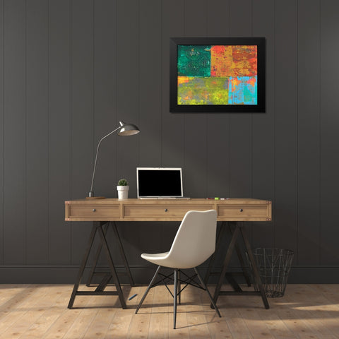 Colorful Leaf Imprint II Black Modern Wood Framed Art Print by Ray, Elena