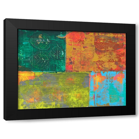 Colorful Leaf Imprint II Black Modern Wood Framed Art Print by Ray, Elena