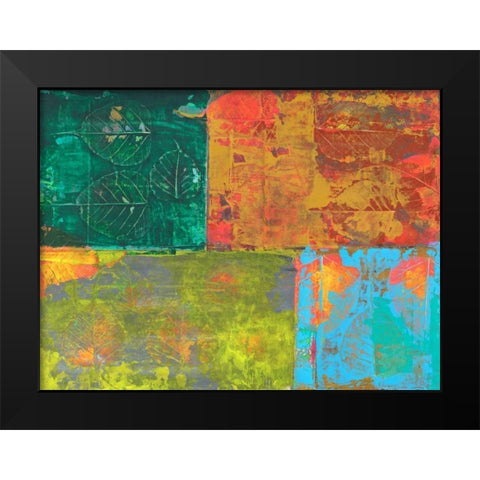 Colorful Leaf Imprint II Black Modern Wood Framed Art Print by Ray, Elena