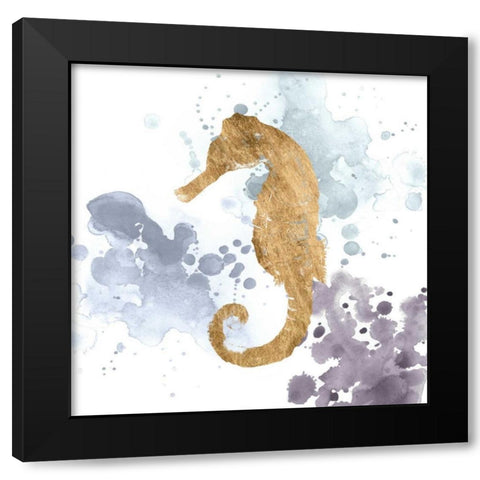 Gilded Splash V Black Modern Wood Framed Art Print with Double Matting by Popp, Grace