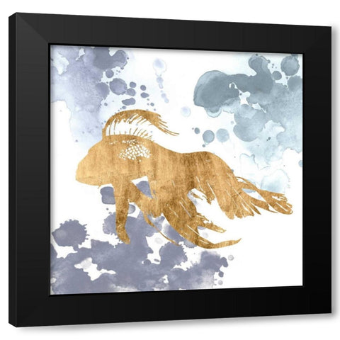 Gilded Splash VII Black Modern Wood Framed Art Print with Double Matting by Popp, Grace