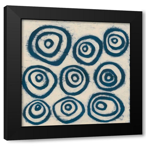 Indigo Signals I Black Modern Wood Framed Art Print with Double Matting by Vess, June Erica