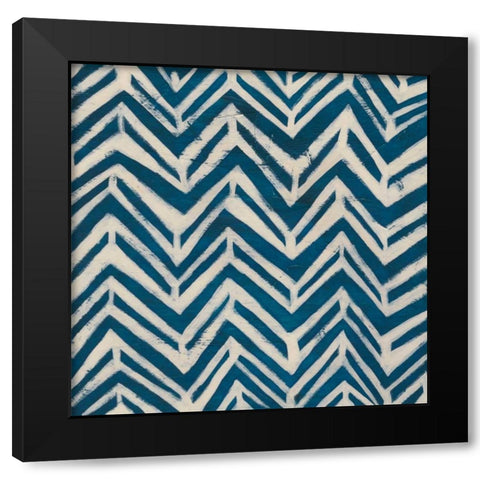 Indigo Signals II Black Modern Wood Framed Art Print by Vess, June Erica