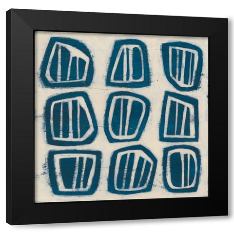 Indigo Signals III Black Modern Wood Framed Art Print with Double Matting by Vess, June Erica