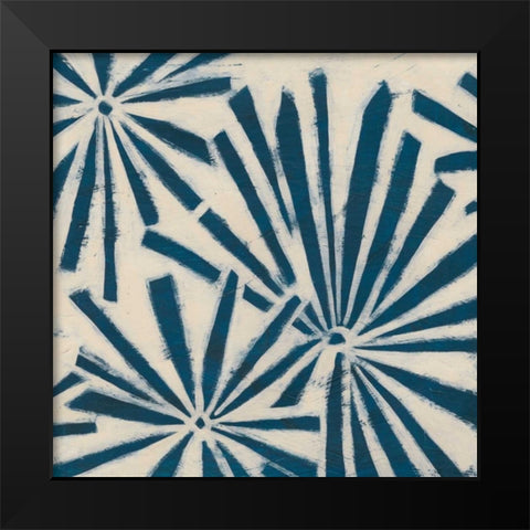 Indigo Signals V Black Modern Wood Framed Art Print by Vess, June Erica
