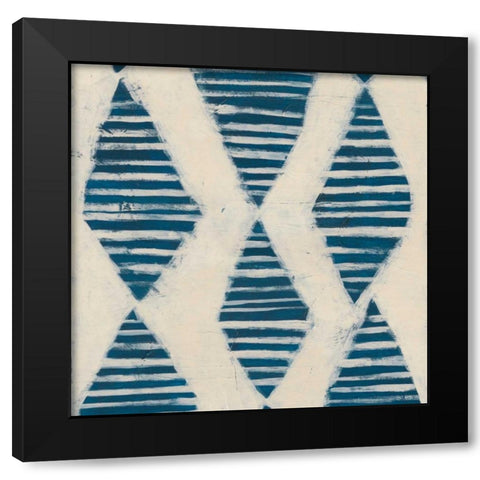 Indigo Signals VII Black Modern Wood Framed Art Print by Vess, June Erica