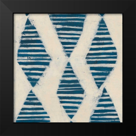 Indigo Signals VII Black Modern Wood Framed Art Print by Vess, June Erica