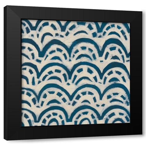 Indigo Signals VIII Black Modern Wood Framed Art Print by Vess, June Erica