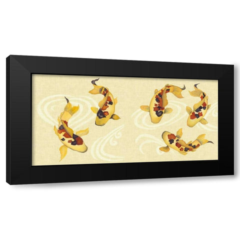 Koi Panel Black Modern Wood Framed Art Print by Bryant, Rebecca