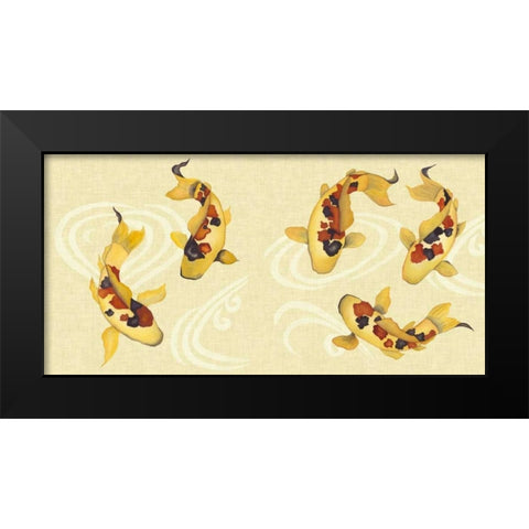 Koi Panel Black Modern Wood Framed Art Print by Bryant, Rebecca