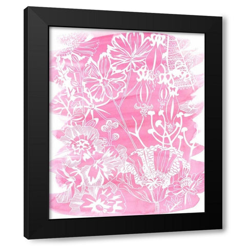 Fuchsia Bouquet I Black Modern Wood Framed Art Print with Double Matting by Zarris, Chariklia