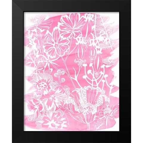 Fuchsia Bouquet I Black Modern Wood Framed Art Print by Zarris, Chariklia